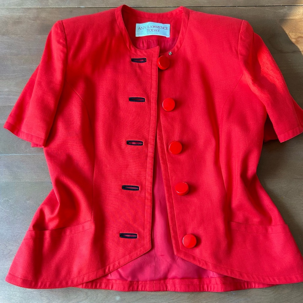 Vintage Ann Lawrence Red Tailored Blazer - Picture 10 of 16